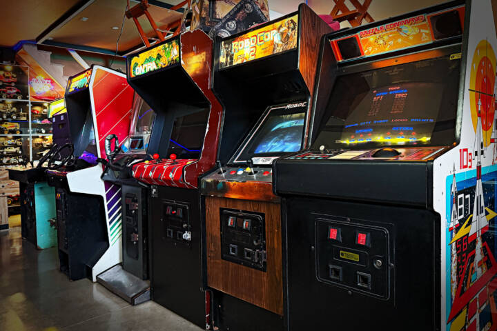 Vintage Steel Supercade 80s Video Game & Pinball Arcade