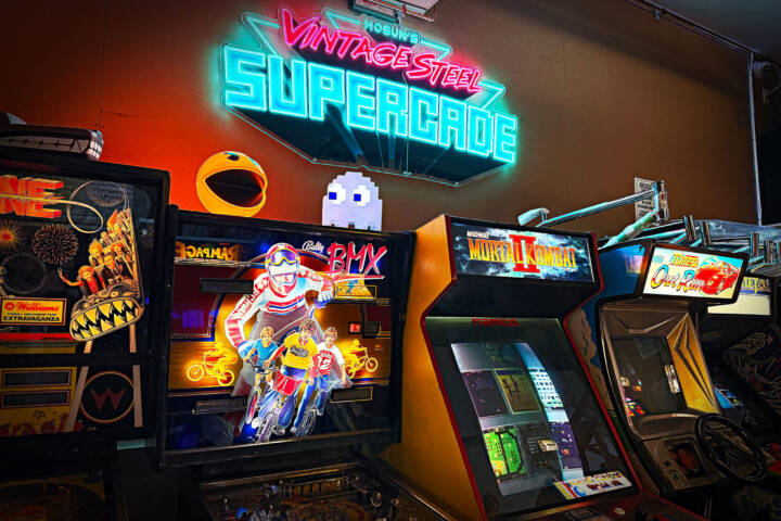 Vintage Steel Supercade 80s Video Game & Pinball Arcade