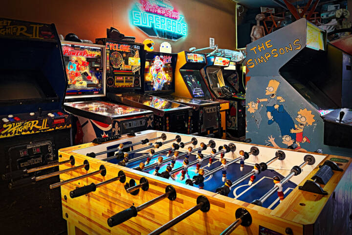 Vintage Steel Supercade 80s Video Game & Pinball Arcade