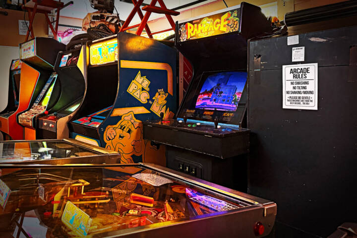 Vintage Steel Supercade 80s Video Game & Pinball Arcade